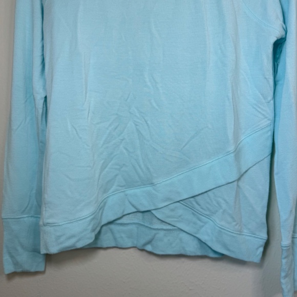 Athleta Sweatshirt Women's XS Light Blue Crisscross Lightweight Athleisure - Picture 3 of 4